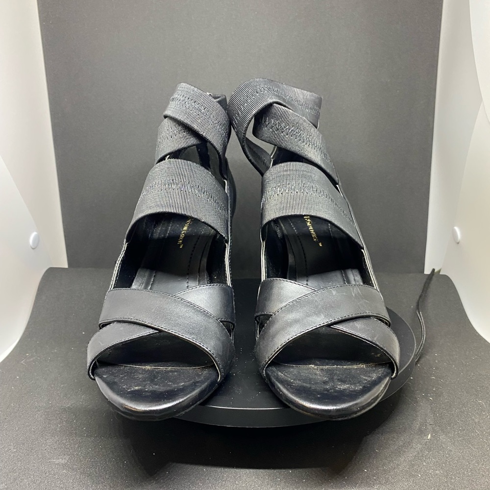 Chic BCBGeneration Cathleen Black Women's Wedge Sandals EUC Size 8